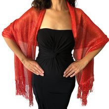 Load image into Gallery viewer, Red Shimmer Shawl