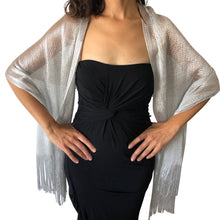 Load image into Gallery viewer, Silver Grey Shimmer Shawl