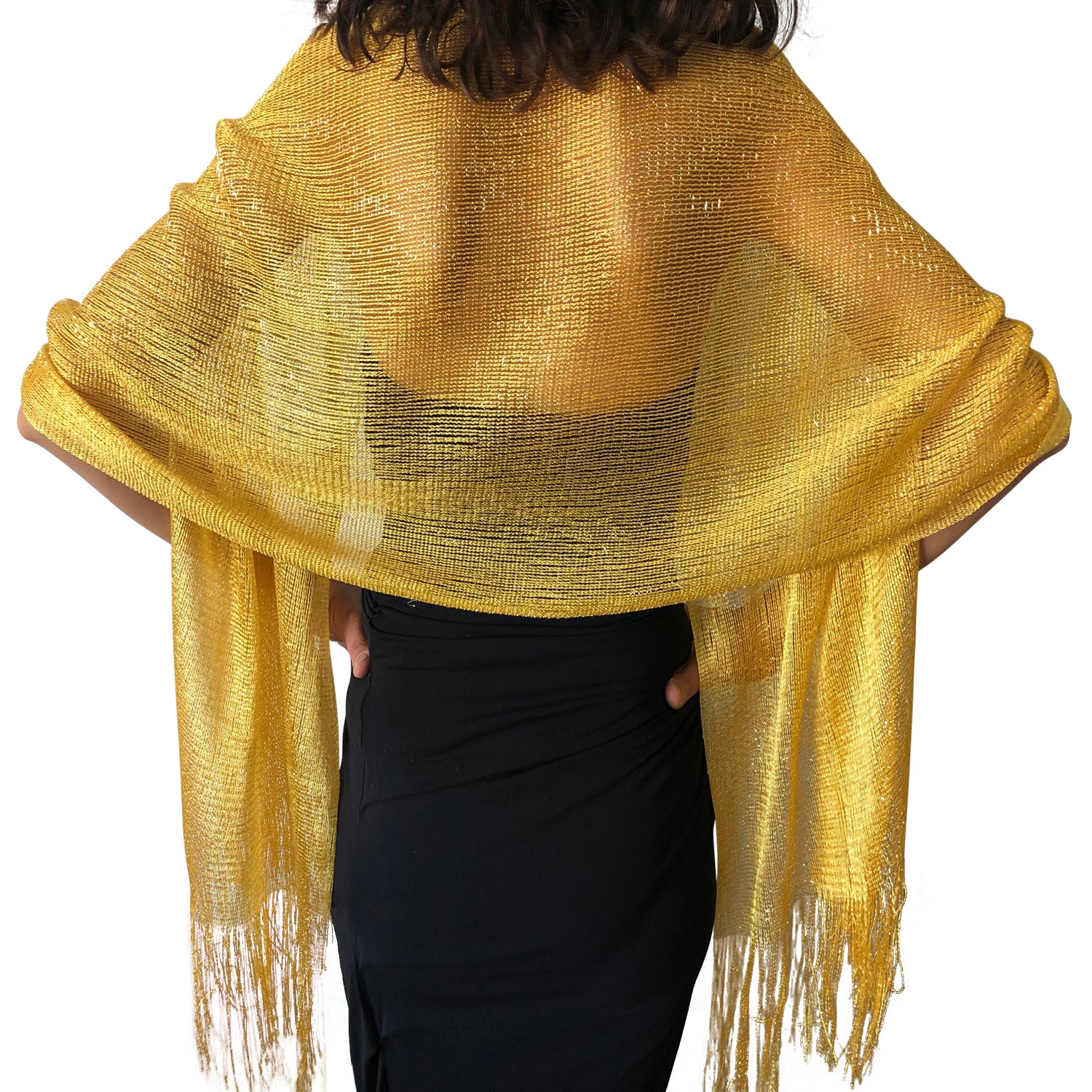 Yellow Gold Shimmer Shawl – Central Chic