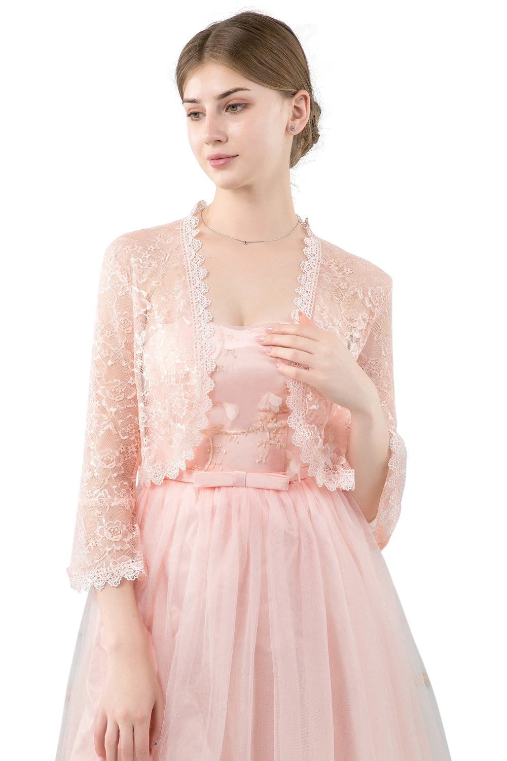 Light pink 2025 lace cardigan