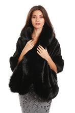Load image into Gallery viewer, Black Fur Shawl Cape for Partywear &amp; Weddings