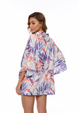 Load image into Gallery viewer, Blue Leaf Print Kimono