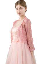 Load image into Gallery viewer, Dusky Pink Lace Open Cardigan
