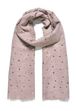Load image into Gallery viewer, Dusky Pink &amp; Rose Gold Star Print Scarf