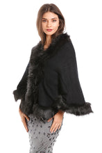 Load image into Gallery viewer, Black Faux Fur Shawl Cardigan