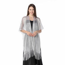 Load image into Gallery viewer, Light Silver Shimmer Sparkly Kimono Style Cardigan