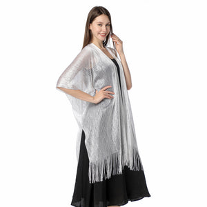Light Silver Shimmer Sparkly Kimono Style Cardigan