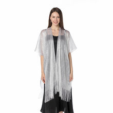 Load image into Gallery viewer, Light Silver Shimmer Sparkly Kimono Style Cardigan