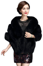 Load image into Gallery viewer, Thick Black Faux Fur Shawl