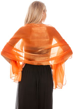 Load image into Gallery viewer, Orange Silky Wedding Wrap