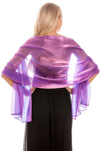 Load image into Gallery viewer, Royal Purple Iridescent Pashmina Wedding Wrap Scarf