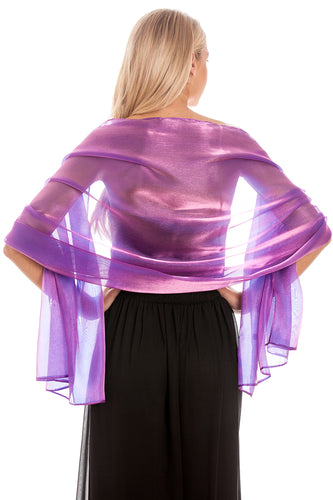 Royal Purple Iridescent Pashmina Wedding Wrap Scarf