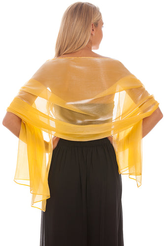 Silky Iridescent Yellow Gold Silky Wedding Wrap