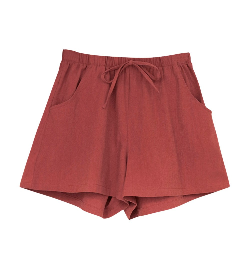 Womens Loose Fit Red Shorts
