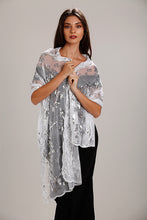 Load image into Gallery viewer, Silver Sequin Shawl