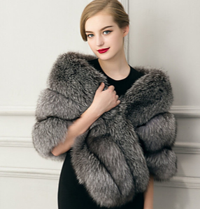 Grey fur 2025 shrug wedding