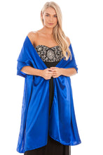 Load image into Gallery viewer, Cobalt Blue Satin Wedding Wrap