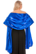 Load image into Gallery viewer, Cobalt Blue Satin Wedding Wrap