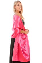 Load image into Gallery viewer, Hot Pink Satin Wedding Wrap