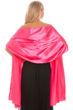 Load image into Gallery viewer, Hot Pink Satin Wedding Wrap