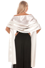 Load image into Gallery viewer, Ivory Satin Wedding Wrap