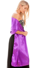 Load image into Gallery viewer, Purple Satin Wedding Wrap