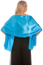 Load image into Gallery viewer, Turquoise Blue Satin Wedding Wrap