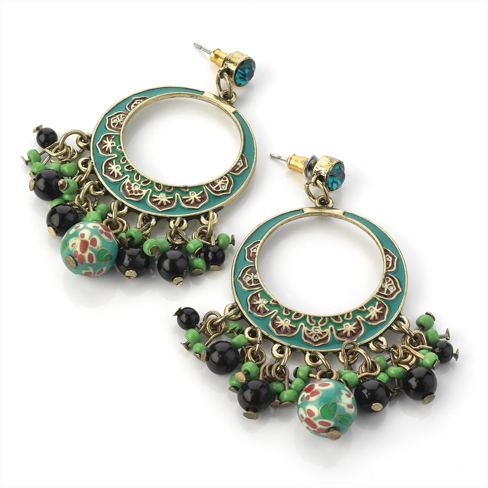 Green Bead Earrings