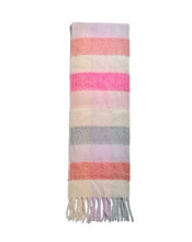 Load image into Gallery viewer, Pastel Stripe Fluffy Scarf With Tassels