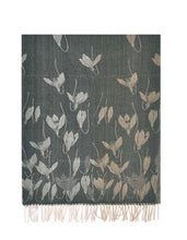 Load image into Gallery viewer, Navy Winter Scarf With Snowdrops