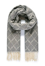 Load image into Gallery viewer, Womens Jacquard Woven Blanket Grey Scarf
