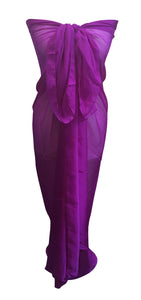Purple Extra-Large Plain Silky Sarong