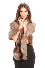 Load image into Gallery viewer, Brown Faux Fur Cape Cardigan