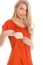 Load image into Gallery viewer, Orange Maternity &amp; Breastfeeding Dress