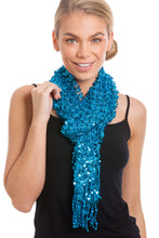 Load image into Gallery viewer, Blue Sequin Scarf