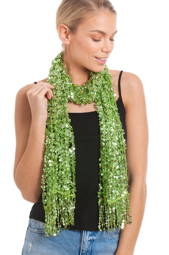 Green Sequin Scarf