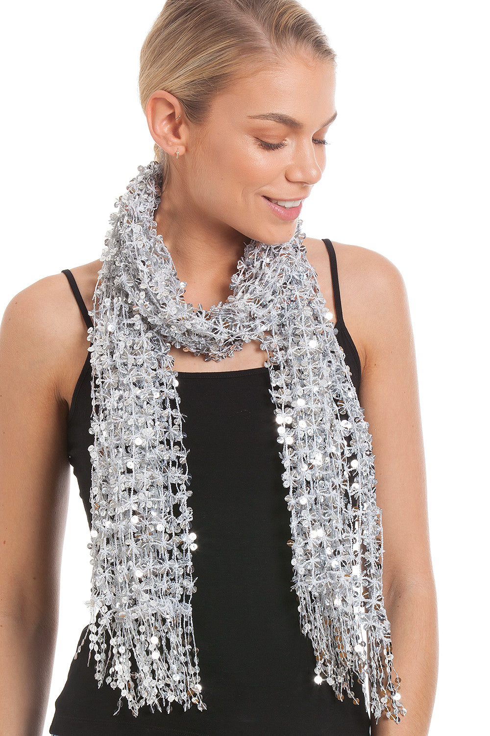 Womens sparkly on sale scarves