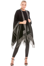 Load image into Gallery viewer, Black &amp; Grey Blanket Wrap Shawl