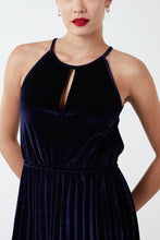 Load image into Gallery viewer, Navy Velvet Dress