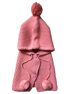 Baby Girls Children's Kids Hooded Poncho Hat Scarf & Snood 3-in-1