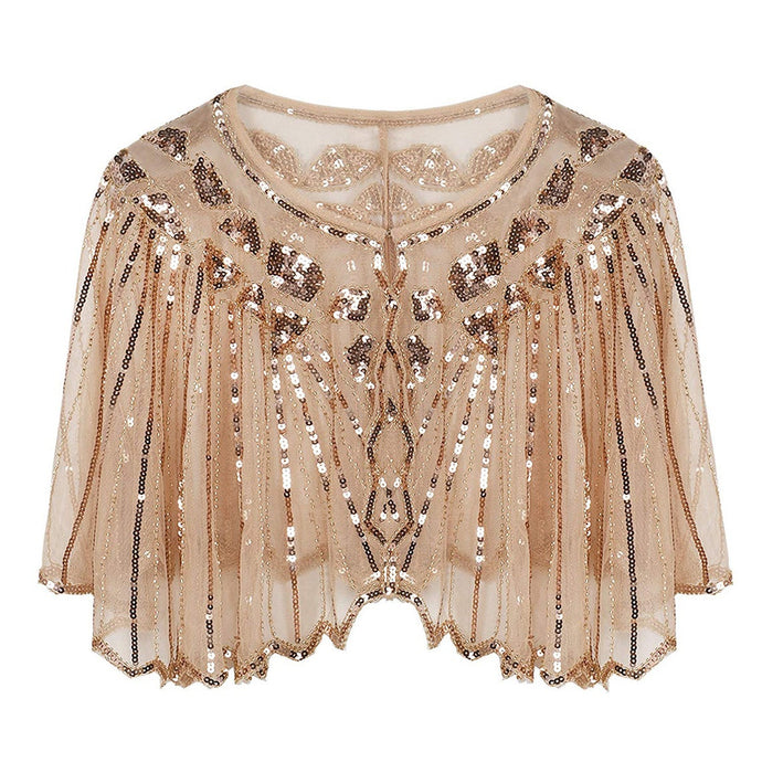 Champagne Gold 1920s Sequin Capelet