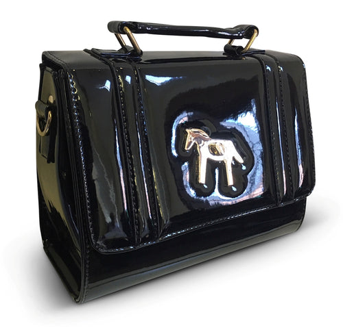 Black Horse Embossed Over Shoulder Bag