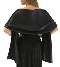 Load image into Gallery viewer, Black Satin Wedding Wrap