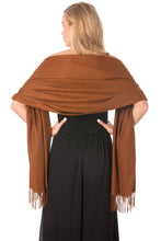 Load image into Gallery viewer, Brown Cashmere Pashmina Shawl Scarf