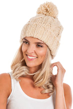 Load image into Gallery viewer, Beige Cable Knit Beanie