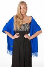 Load image into Gallery viewer, Cobalt Blue Cashmere Pashmina Shawl Scarf