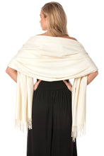 Load image into Gallery viewer, Cream Cashmere Pashmina Shawl Scarf