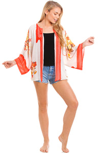 White & Orange Kimono