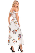 Load image into Gallery viewer, White Floral Wrap Dress