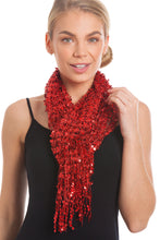Load image into Gallery viewer, Red Sequin Scarf